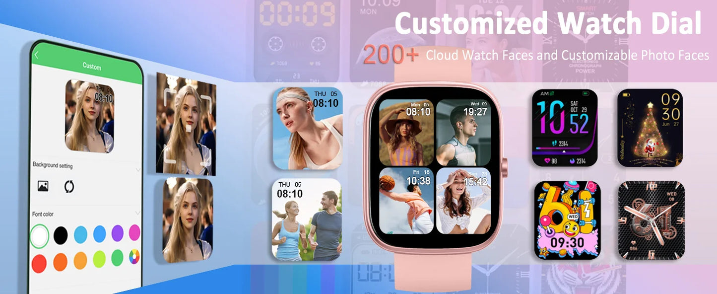 1.91" Smartwatch (Answer/Make Call), IP68 Waterproof, Fitness Tracker, 110+ Sport Modes, Heart Rate and Sleep Monit
