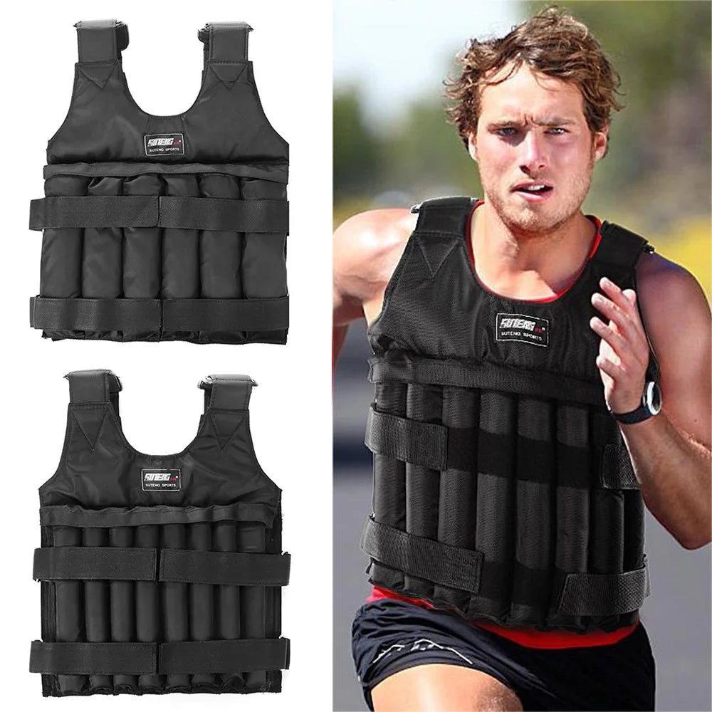 Adjustable Sand Weight Vest for Running, Training, Fitness (3-50kg)