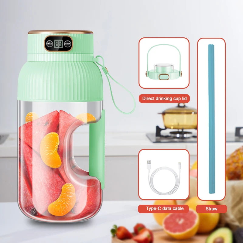 Electric Fruit Juicer – Portable with Residue Separation & Bidirectional Spiral Technology