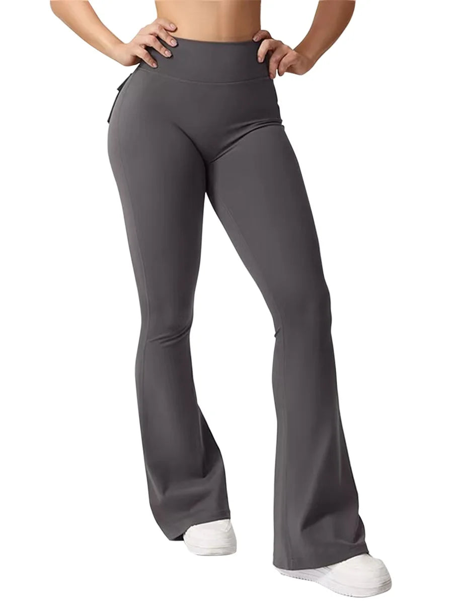 Women s High Waist Yoga Leggings with Pockets, Tummy Control Workout Running Pants, Stretchy Booty Leggings