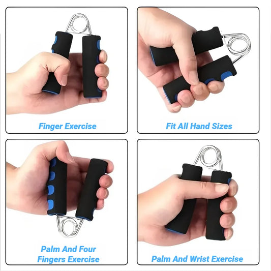 Spring Hand Grip & Finger Strength Trainer – Forearm Exerciser with Sponge Grip