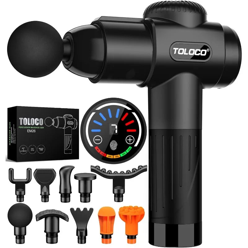 TOLOCO Deep Tissue Percussion Massage Gun for Athletes, Pain Relief