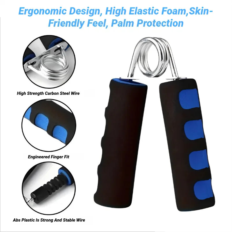 Spring Hand Grip & Finger Strength Trainer – Forearm Exerciser with Sponge Grip