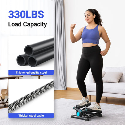 Mini Stepper with Resistance Bands – Twist Stair Stepper for Home Fitness