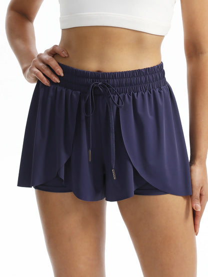 Women's 2-in-1 Flowy Running Shorts: Athletic & Workout Skort