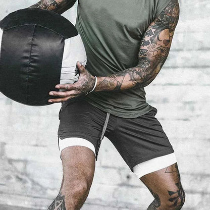 Men’s 2-in-1 Sports Shorts – Gym, Running, Training, Beach