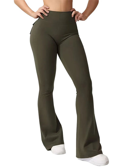 Women s High Waist Yoga Leggings with Pockets, Tummy Control Workout Running Pants, Stretchy Booty Leggings