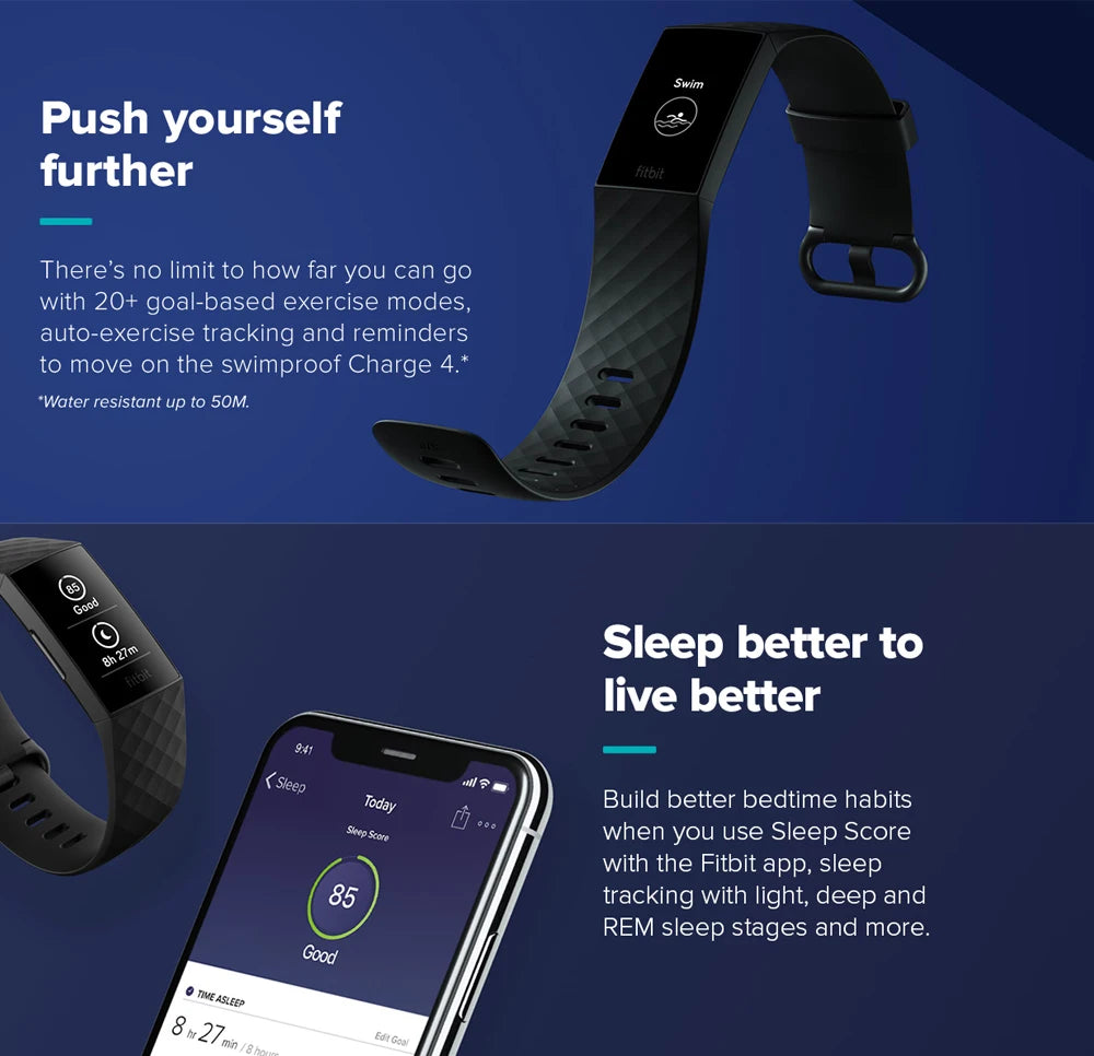 New Original Fitbit Charge 4 Fitness and Activity Tracker GPS Heart Rate Tracker Monitor Smart Watch