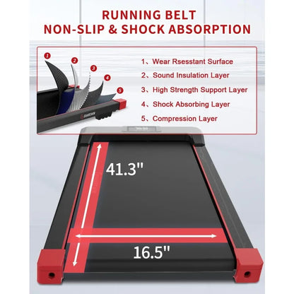 Under Desk Treadmill, Small Treadmill 2.5HP Electric Treadmill, Electric Running Machine Walking Jogging Machine