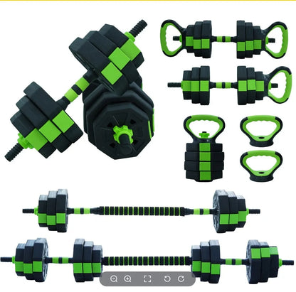4-in-1 Adjustable Kettlebell & Dumbbell Set – 66lbs/88lbs Home Gym Weight Kit with Barbell & Push-Up Stand Functions