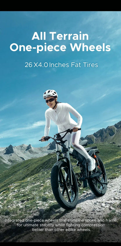 1200W 48V Folding Electric Mountain Bike – X26/X24/X20 Series, 26" Fat Tire E-Bike for Urban Commuting