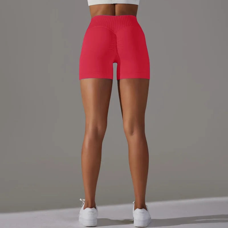 3-Pack Women's High-Waist Scrunch Butt Yoga Shorts – Peach Hip Biker Shorts for Running, Workout, and Gym