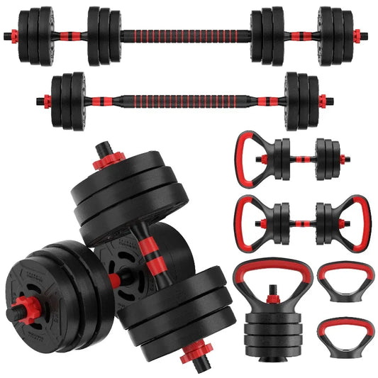 BalanceFrom 4-in-1 Adjustable Dumbbell/Barbell/Kettlebell Set: Versatile strength training for your home gym.