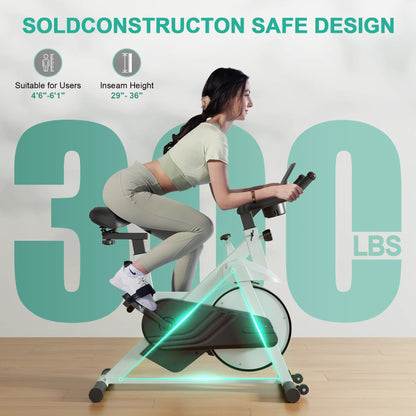 Superun Exercise Bike: 32-Level Resistance, Low Noise, Ideal for Home Workouts.