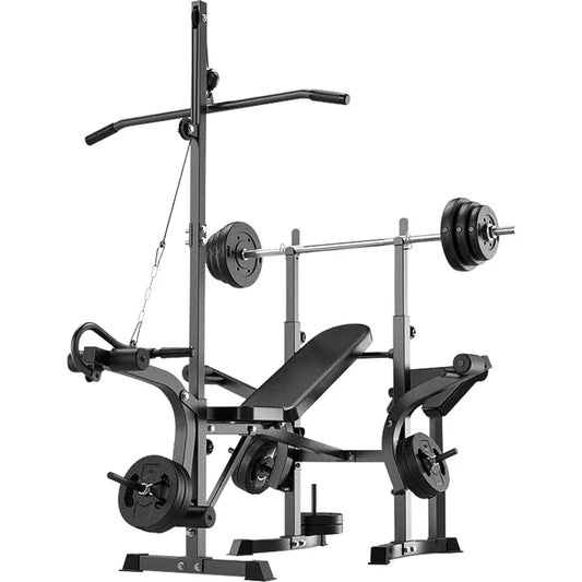 600lb Adjustable 6-in-1 Weight Bench: Full Body Workout with Leg Extension/Curl.