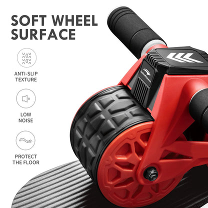 Ab Wheel Roller with Automatic Rebound and Knee Pad, Core Ab Trainer with Smart Display, Ab Workout Equipment