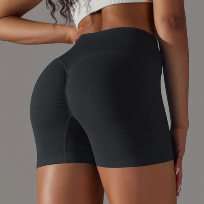 3-Pack Women's High-Waist Scrunch Butt Yoga Shorts – Peach Hip Biker Shorts for Running, Workout, and Gym