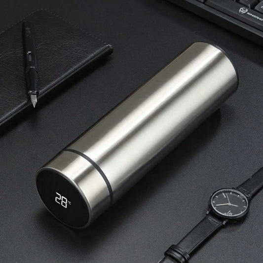 Smart LED Temperature Display Water Bottle - 500ml Stainless Steel Insulated Travel Mug