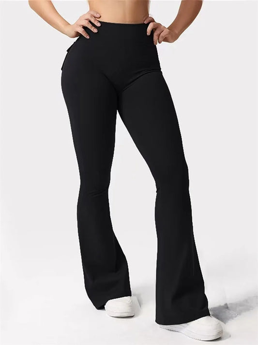 Women s High Waist Yoga Leggings with Pockets, Tummy Control Workout Running Pants, Stretchy Booty Leggings