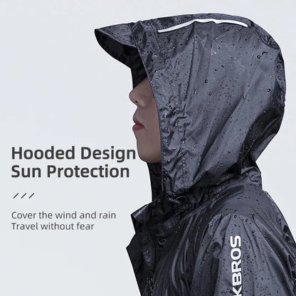 ROCKBROS Men’s Waterproof Cycling Rain Jacket – Breathable, Reflective Hooded Windbreaker (European Sizing)