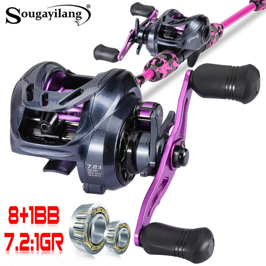 Baitcasting Fishing Reel – 7.2:1 Gear Ratio, Max Drag 8kg