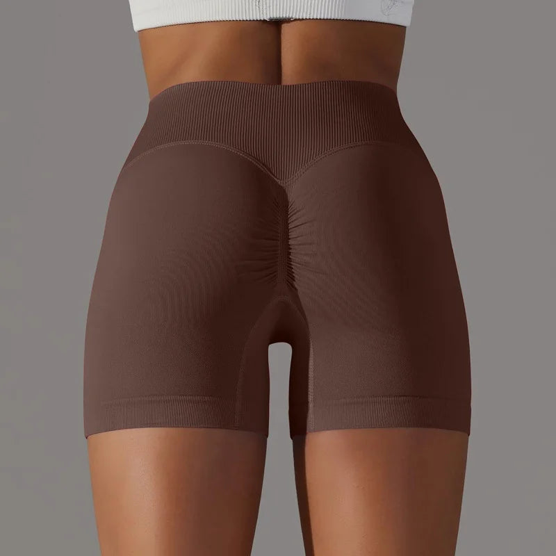 3-Pack Women's High-Waist Scrunch Butt Yoga Shorts – Peach Hip Biker Shorts for Running, Workout, and Gym