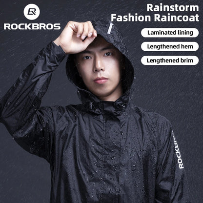 ROCKBROS Men’s Waterproof Cycling Rain Jacket – Breathable, Reflective Hooded Windbreaker (European Sizing)