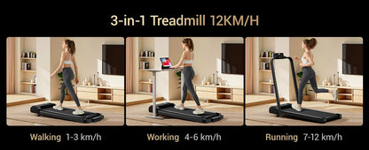 UMAY Walking Pad Treadmill: Incline, Under-Desk, Diamond Belt, Lightweight, Home/Office LED Display