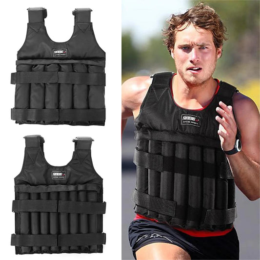 Adjustable Sand Weight Vest for Running, Training, Fitness (3-50kg)