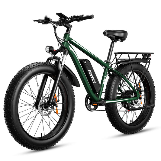 EB26 Electric Bike: 26" Fat Tire Mountain E-Bike, 1500W Peak Motor.