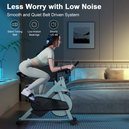 Superun Exercise Bike: 32-Level Resistance, Low Noise, Ideal for Home Workouts.