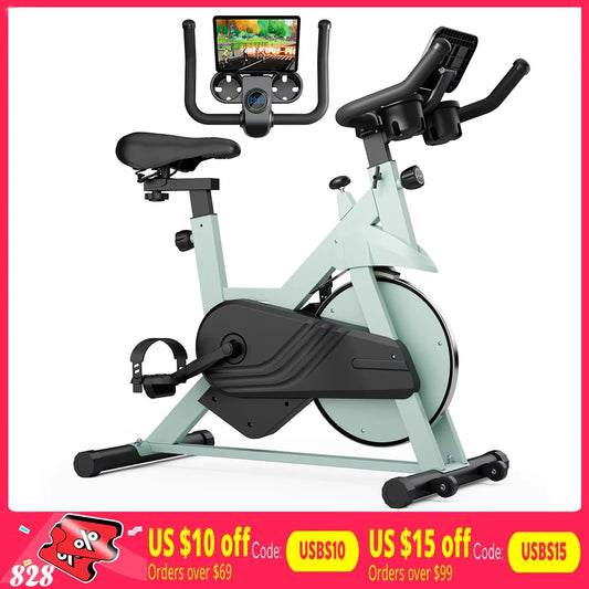 Superun Exercise Bike: 32-Level Resistance, Low Noise, Ideal for Home Workouts.