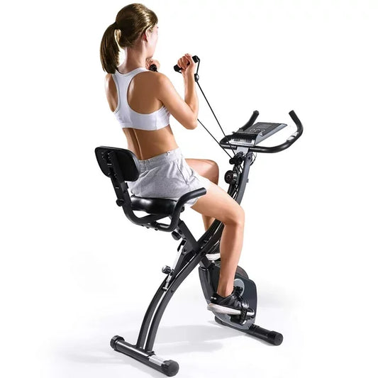Folding Magnetic Upright Exercise Bike with Pulse Sensor and LCD Monitor