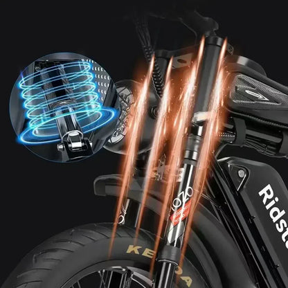 2000W Dual-Motor Fat Tire Ebike: 52V 40Ah Dual Battery, Ideal for Mountain and Motorcycle Use.