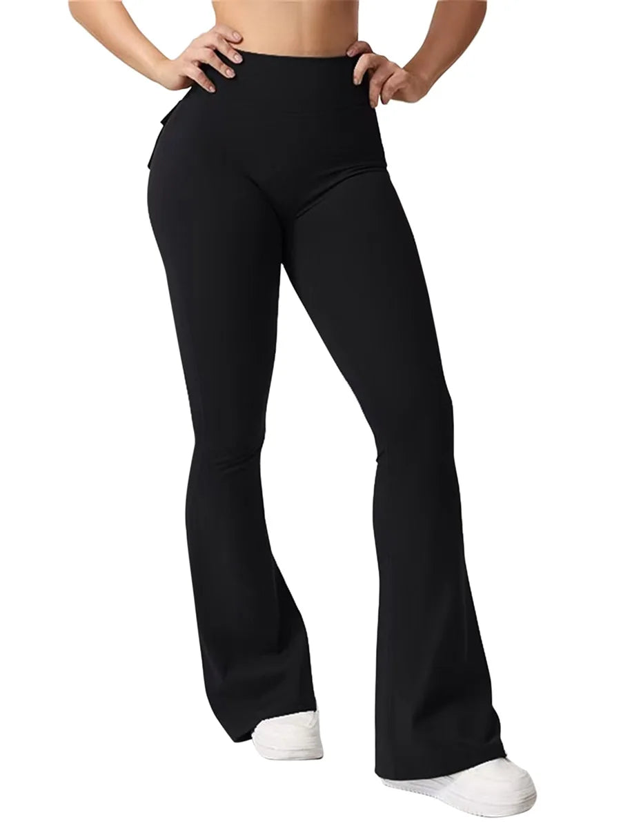 Women s High Waist Yoga Leggings with Pockets, Tummy Control Workout Running Pants, Stretchy Booty Leggings