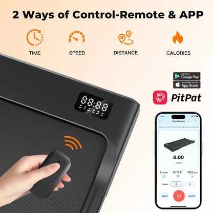 Under desk treadmill: 2.5HP motor, remote, LED display. Home/office.