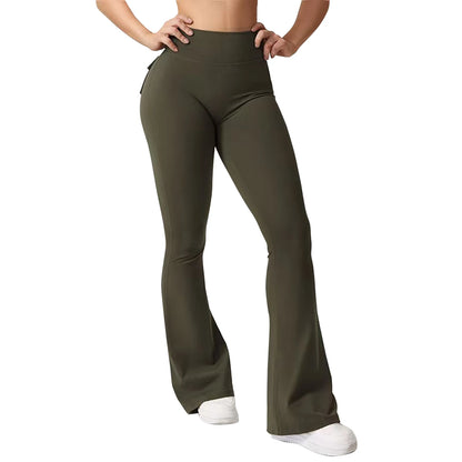 Women s High Waist Yoga Leggings with Pockets, Tummy Control Workout Running Pants, Stretchy Booty Leggings