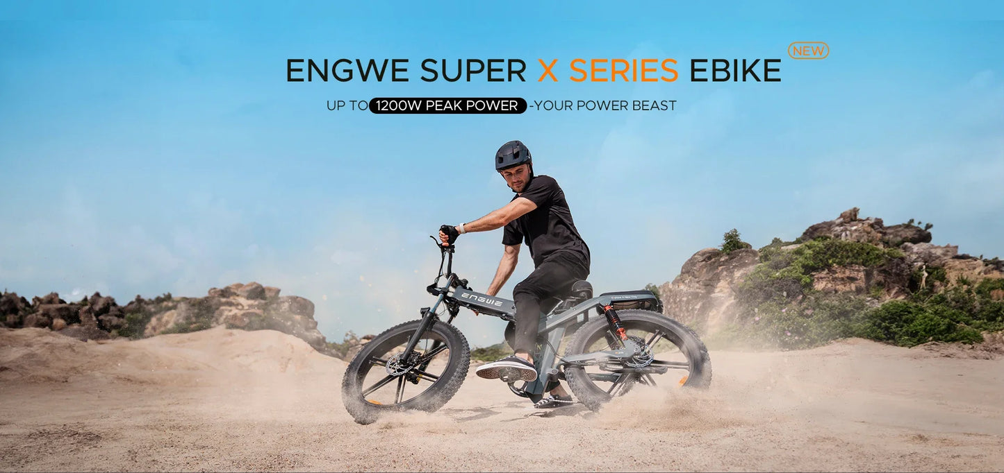 1200W 48V Folding Electric Mountain Bike – X26/X24/X20 Series, 26" Fat Tire E-Bike for Urban Commuting