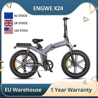 1200W 48V Folding Electric Mountain Bike – X26/X24/X20 Series, 26" Fat Tire E-Bike for Urban Commuting